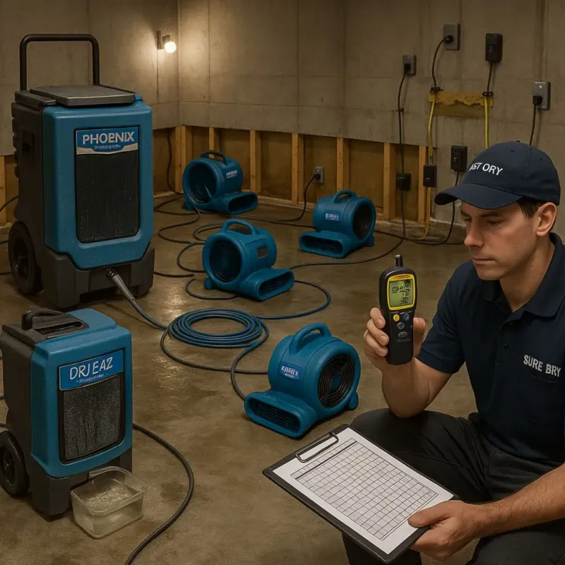Structural Drying and Dehumidification process in Stanleytown, VA